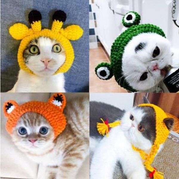 cat costumes pet accessories hat hand-woven adorable for chihuahua dog cartoon party headdress small