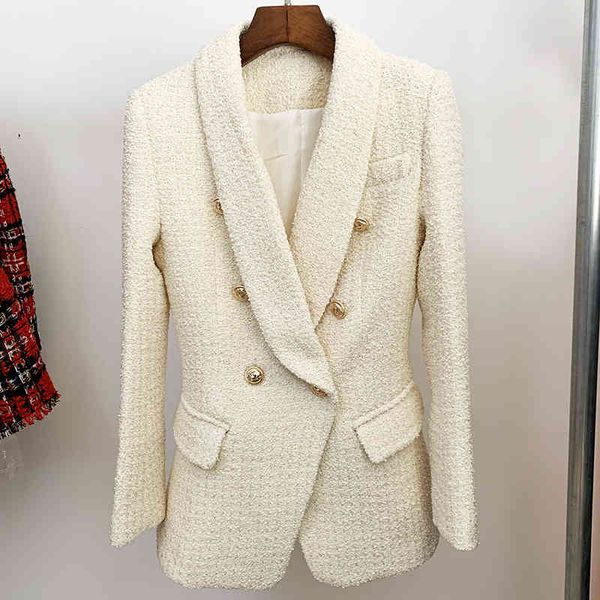 women's suits & blazers est designer jacket double breasted lion buttons shawl collar thick tweed blazer pz63, White;black
women's suits & blazers est designer jacket double breasted lion buttons shawl collar thick tweed blazer pz63, White;black