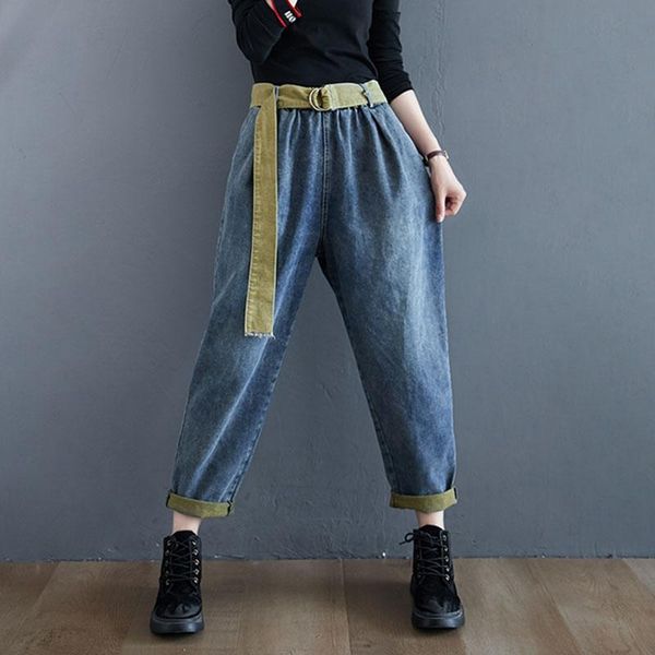 autumn arts style women elastic waist loose vintage jeans all-matched casual cotton denim harem pants plus size s15 women's, Blue
autumn arts style women elastic waist loose vintage jeans all-matched casual cotton denim harem pants plus size s15 women's, Blue