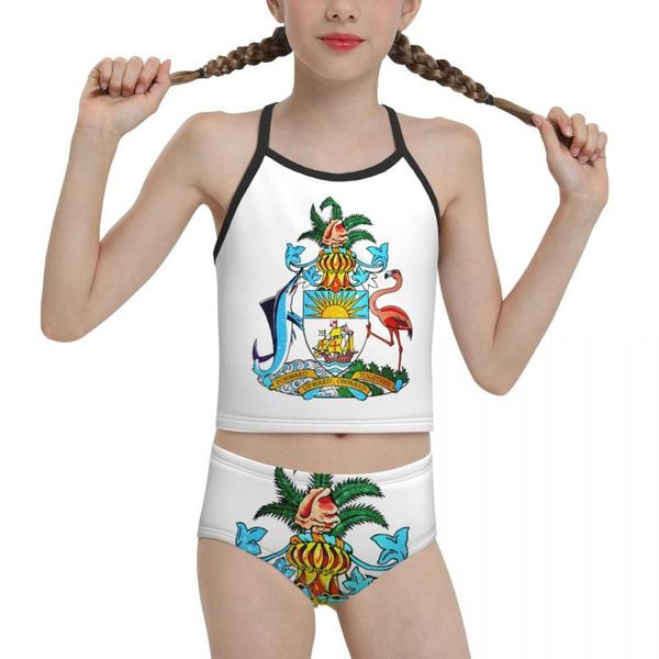 women's swimwear country beach wear for children young girl print bahamas coat of arms biquini 2021 wholesale brand swimming suit, White;black
women's swimwear country beach wear for children young girl print bahamas coat of arms biquini 2021 wholesale brand swimming suit, White;black