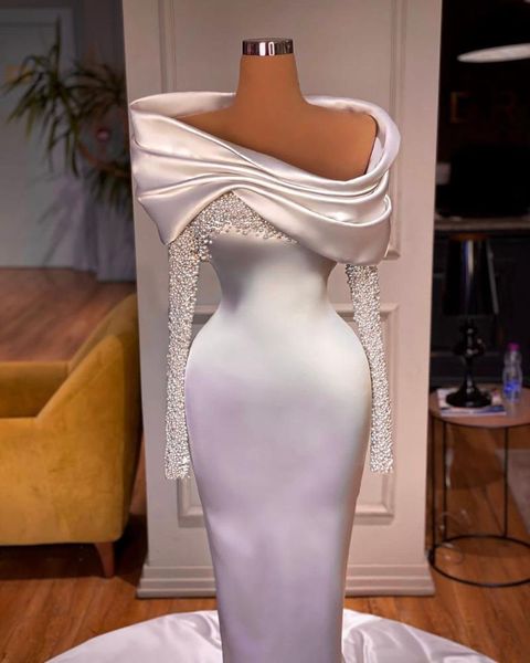 other wedding dresses elegant pearl long sleeves beaded mermaid civil bridal gowns for women robe de soirée mariage, White
other wedding dresses elegant pearl long sleeves beaded mermaid civil bridal gowns for women robe de soirée mariage, White