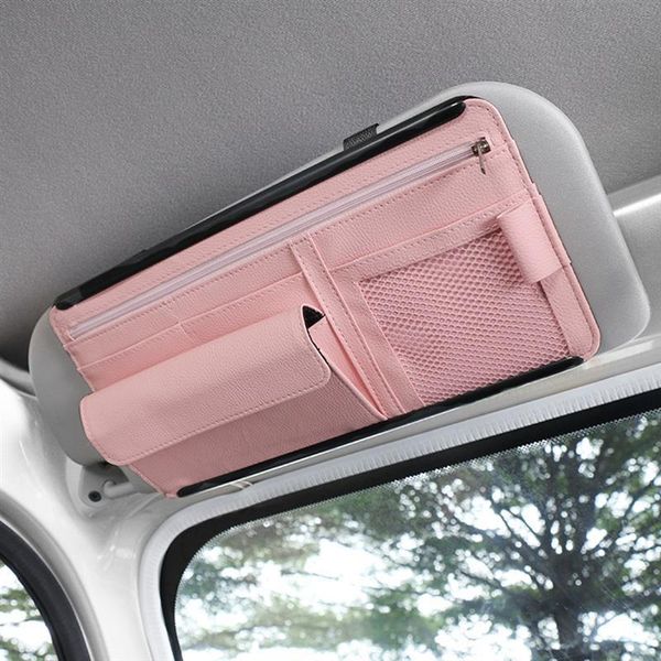 car organizer universal sun visor storage bag bill pen card holder sunglasses case stowing tidying auto accessories 
car organizer universal sun visor storage bag bill pen card holder sunglasses case stowing tidying auto accessories