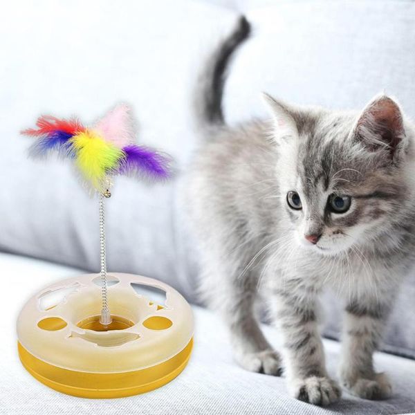 cat toys toy with colorful feather plastic turntable rolling bell spring kitten funny wear-resistant interactive supplies
cat toys toy with colorful feather plastic turntable rolling bell spring kitten funny wear-resistant interactive supplies