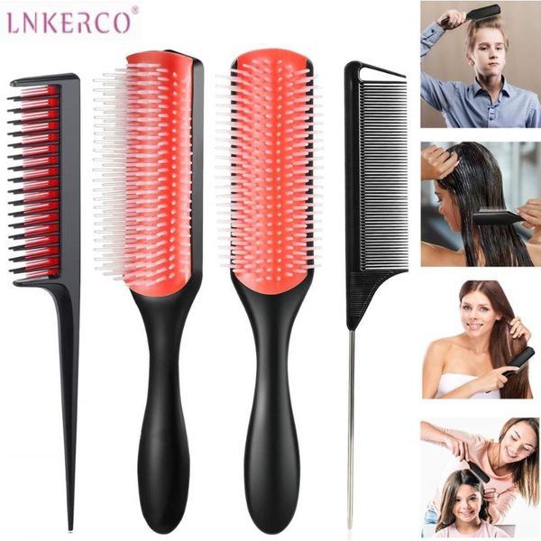 hair brushes lnkerco comb 9-row detangling brush salon hairdressing rat tail massager straight curly wet for women, Silver
hair brushes lnkerco comb 9-row detangling brush salon hairdressing rat tail massager straight curly wet for women, Silver