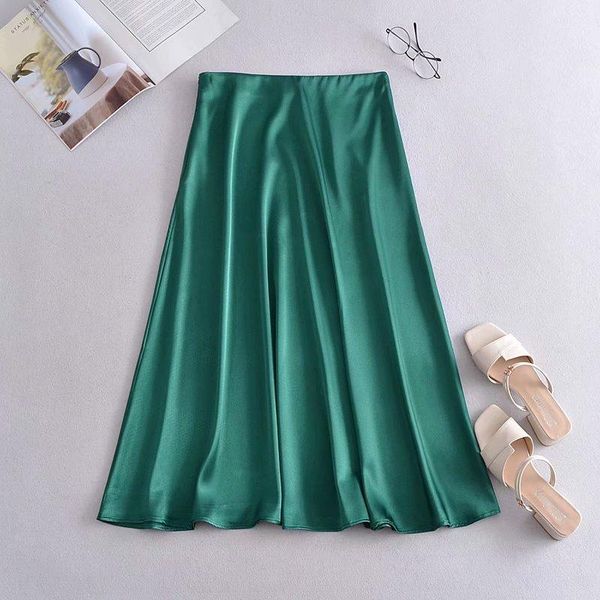 skirts brand silk satin for women high waisted skirt 2021 a-line elegant summer green midi korean style, Black
skirts brand silk satin for women high waisted skirt 2021 a-line elegant summer green midi korean style, Black