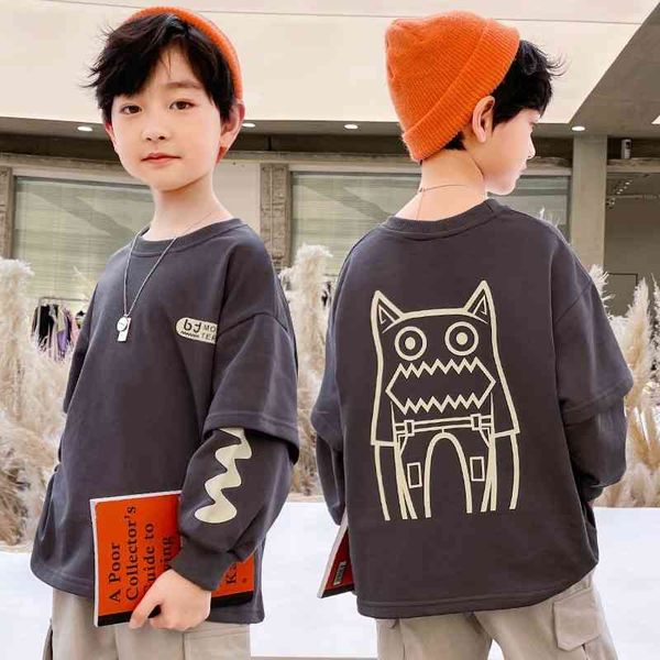 boys' sweater and autumn cotton foreign style middle school children's base coat spring suit pullover t-shirt han, White
boys' sweater and autumn cotton foreign style middle school children's base coat spring suit pullover t-shirt han, White