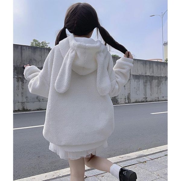 women's fur & faux japanese sweet loli girly winter coat kawaii ear hooded cute lambswool full sleeve zipper keep outerweat y2k women, Black
women's fur & faux japanese sweet loli girly winter coat kawaii ear hooded cute lambswool full sleeve zipper keep outerweat y2k women, Black