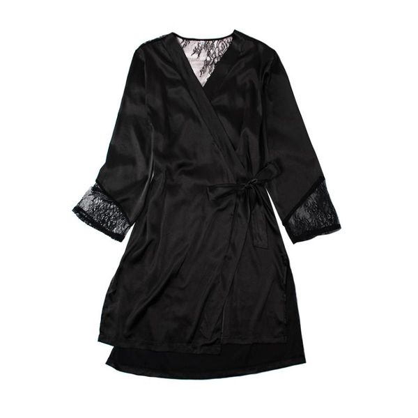 women's sleepwear 2021black statin and lace stitched soft rayon silk kimono bathrobe see-through back casual home clothes nightwear, Black;red
women's sleepwear 2021black statin and lace stitched soft rayon silk kimono bathrobe see-through back casual home clothes nightwear, Black;red
