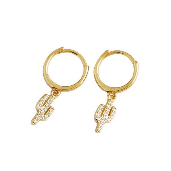 hoop & huggie cute 100% authentic 925 sterling silver micro pave cz cactus shape earrings fine jewelry child gift ce195, Golden;silver
hoop & huggie cute 100% authentic 925 sterling silver micro pave cz cactus shape earrings fine jewelry child gift ce195, Golden;silver