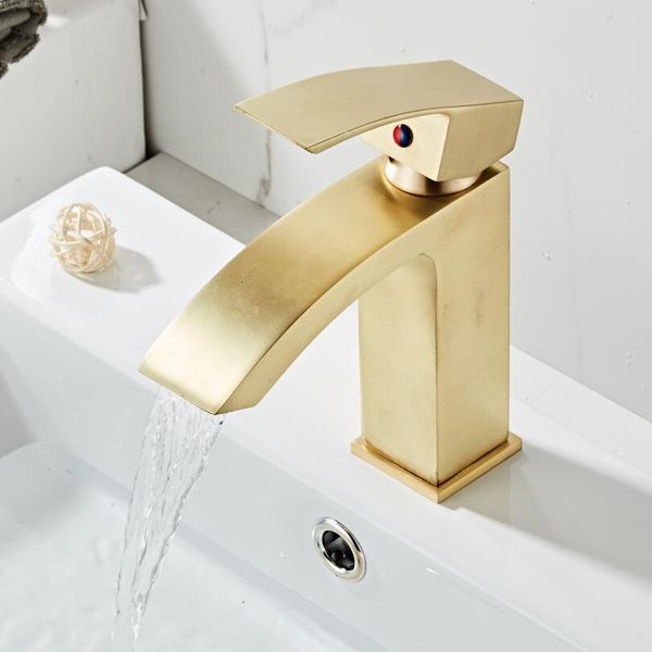 bathroom sink faucets modern brushed golden matte waterfall tap copper basin mixer cold water taps lz0i
bathroom sink faucets modern brushed golden matte waterfall tap copper basin mixer cold water taps lz0i