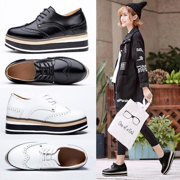 dress shoes wgznyn 2021 brand women platform woman brogue real leather lace up footwear female oxford for sneakers w6, Black
dress shoes wgznyn 2021 brand women platform woman brogue real leather lace up footwear female oxford for sneakers w6, Black