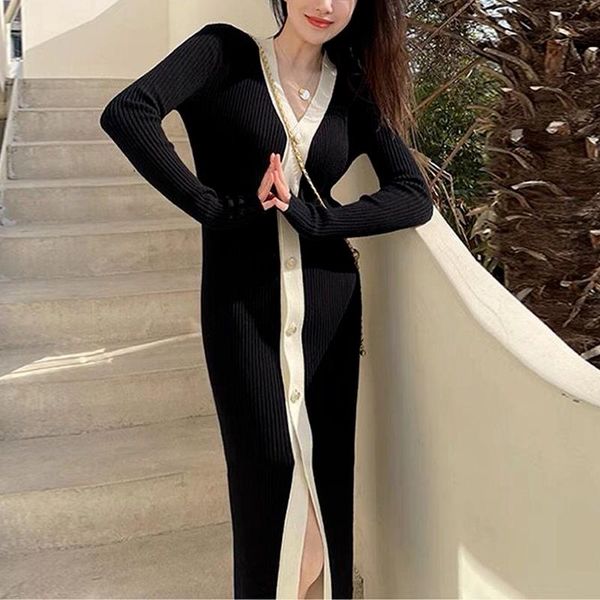 casual dresses elegant knitting long dress korean one piece chic designer sleeve vintage office lady hepburn y2k 2021 autumn, Black;gray
casual dresses elegant knitting long dress korean one piece chic designer sleeve vintage office lady hepburn y2k 2021 autumn, Black;gray