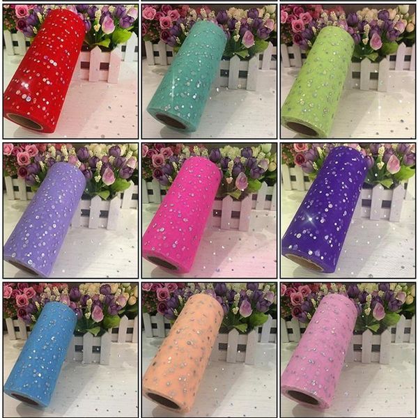 gift wrap 15cm*10 yards polka dot sequined wrapping mesh yarn roll diy doll wedding powdered skirt american dusting p6b2 
gift wrap 15cm*10 yards polka dot sequined wrapping mesh yarn roll diy doll wedding powdered skirt american dusting p6b2