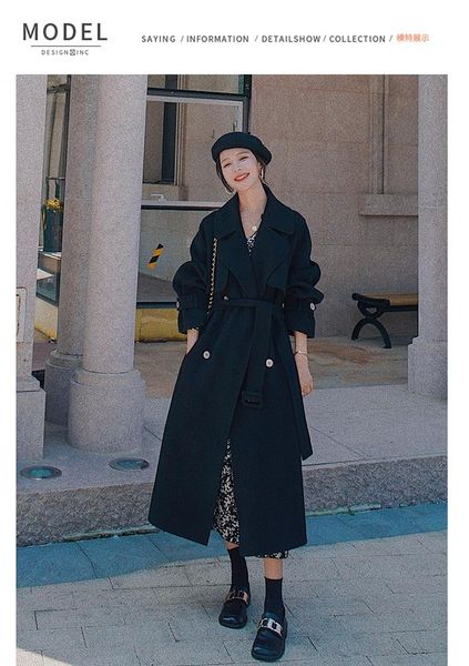 women's wool & blends black hepburn tweed coat middle long 2021 autumn and winter knee temperament
women's wool & blends black hepburn tweed coat middle long 2021 autumn and winter knee temperament