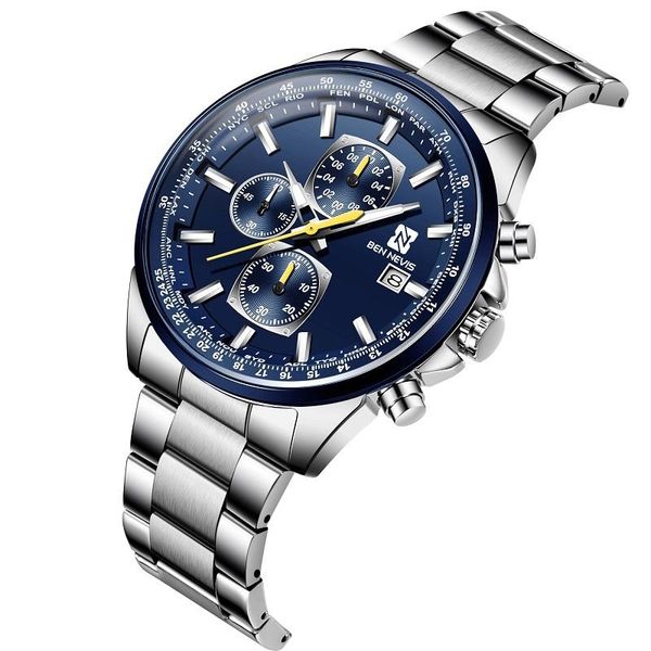 wristwatches ben nevis men watches stainless steel quartz watch date chronograph male sport military tool bn6027g, Slivery;brown
wristwatches ben nevis men watches stainless steel quartz watch date chronograph male sport military tool bn6027g, Slivery;brown