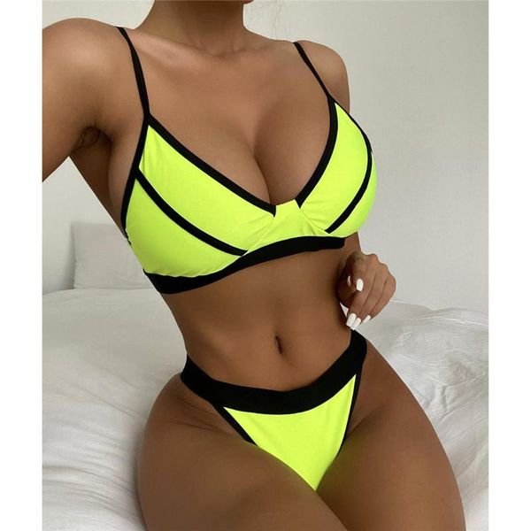 women's swimwear neon green high leg cut bikini woman female swimsuit two-pieces set splicing bather bathing suit swim, White;black
women's swimwear neon green high leg cut bikini woman female swimsuit two-pieces set splicing bather bathing suit swim, White;black