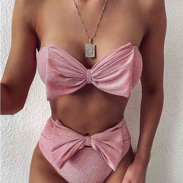 women's swimwear pink bow strapless high waist bikini female swimsuit women two-pieces set bandeau bather bathing suit swim 4ifg, White;black
women's swimwear pink bow strapless high waist bikini female swimsuit women two-pieces set bandeau bather bathing suit swim 4ifg, White;black