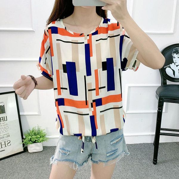 women's blouses & shirts women spring summer style lady casual short sleeve o-neck striped dot printed blusas df3758, White
women's blouses & shirts women spring summer style lady casual short sleeve o-neck striped dot printed blusas df3758, White