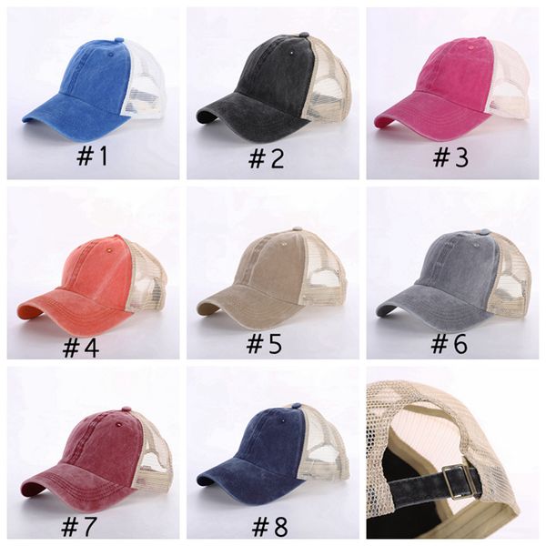 8 colors ponytail hats men woman washed mesh baseball cap outdoor sports adjustable sun protection net caps cyz3100, Blue;gray
8 colors ponytail hats men woman washed mesh baseball cap outdoor sports adjustable sun protection net caps cyz3100, Blue;gray