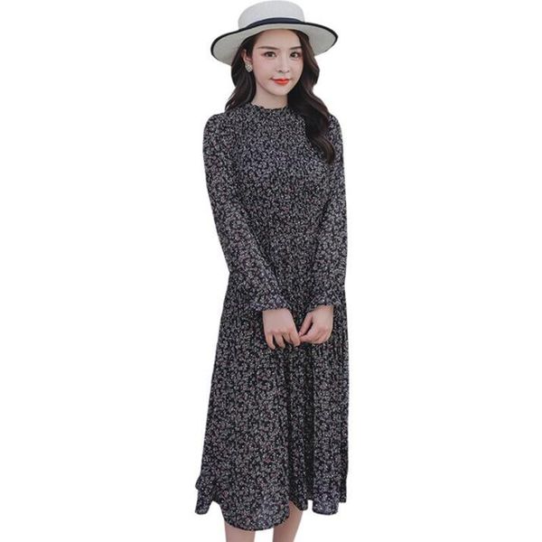 casual dresses women floral print chiffon dress 2021 spring long sleeve ruffles plus size with sashes pleated vestidos, Black;gray
casual dresses women floral print chiffon dress 2021 spring long sleeve ruffles plus size with sashes pleated vestidos, Black;gray