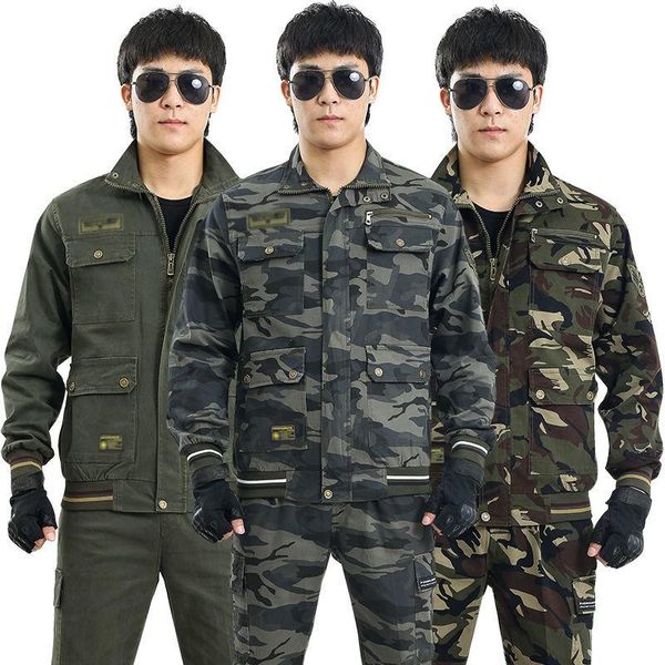 men's tracksuits 2021 cotton stretch workwear suit spring and autumn thickened camouflage clothing tooling labor insurance, Gray
men's tracksuits 2021 cotton stretch workwear suit spring and autumn thickened camouflage clothing tooling labor insurance, Gray