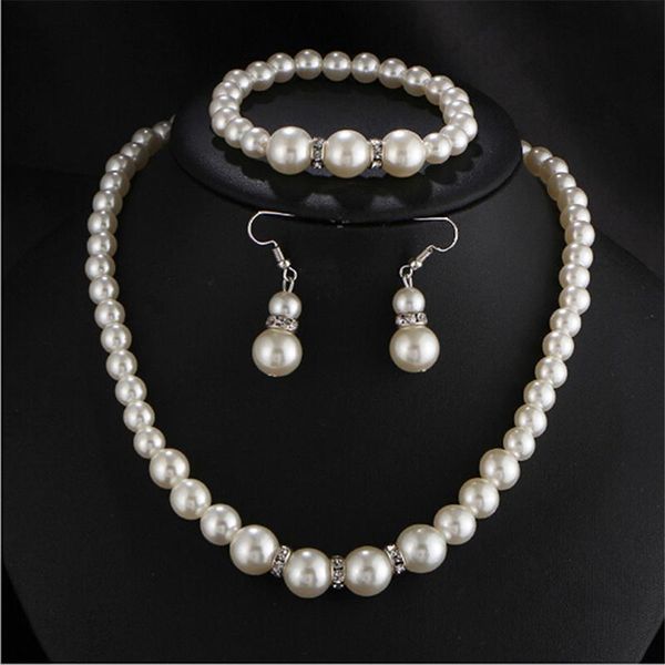 earrings & necklace pearl jewelry sets bracelet baroque simulation for women party wedding gift trendy, Silver
earrings & necklace pearl jewelry sets bracelet baroque simulation for women party wedding gift trendy, Silver