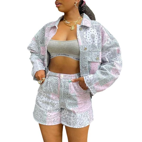 women's tracksuits women floral suits long sleeve pockets autumn blended polyester geometric turn-down collar button casual coat short, Gray
women's tracksuits women floral suits long sleeve pockets autumn blended polyester geometric turn-down collar button casual coat short, Gray
