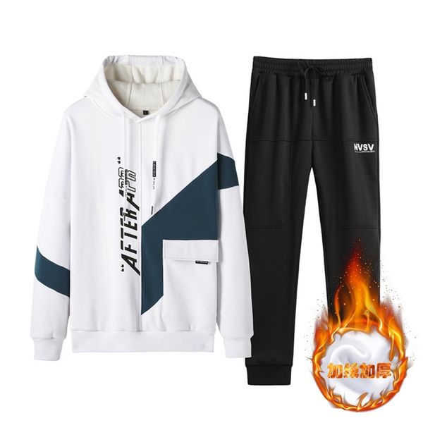 men's hooded sweater leisure sports suit 2020 new trend winter plush thickened casual pants two-piece set, Black
men's hooded sweater leisure sports suit 2020 new trend winter plush thickened casual pants two-piece set, Black