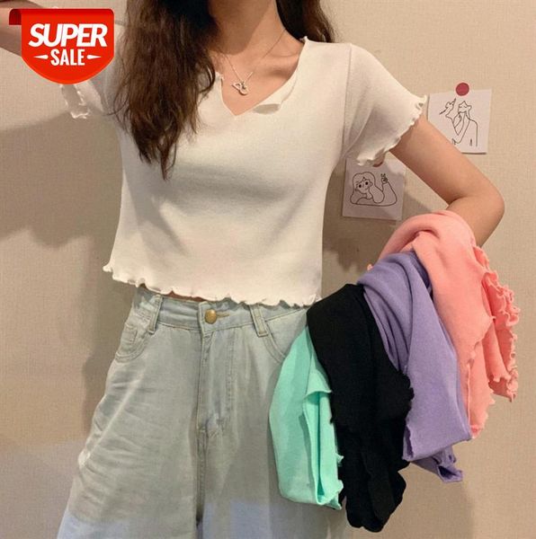 women's all-match small v-neck wavy short knit sweater women #wa0o, Black;gray
women's all-match small v-neck wavy short knit sweater women #wa0o, Black;gray