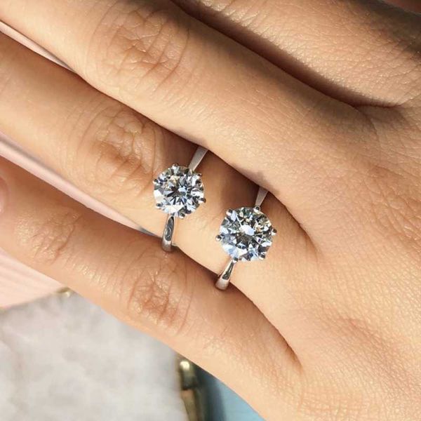 cluster rings classic solid 925 sterling silver engagement for women simple solitaire 1ct round diamond ring set finger wedding jewelry, Golden;silver
cluster rings classic solid 925 sterling silver engagement for women simple solitaire 1ct round diamond ring set finger wedding jewelry, Golden;silver