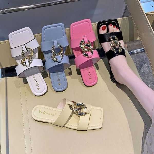 square toe rivet shoes slippers flat slides low slipers women fashion 2021 luxury metal decoration rubber basic pu womens, Black
square toe rivet shoes slippers flat slides low slipers women fashion 2021 luxury metal decoration rubber basic pu womens, Black
