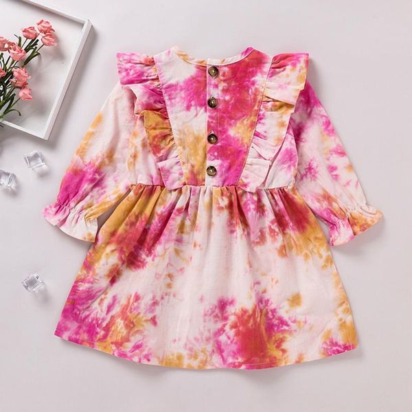 girl's dresses toddler baby girl casual long sleeve dress infant fashion tie-dye printing back button ruffles a-line autumn, Red;yellow
girl's dresses toddler baby girl casual long sleeve dress infant fashion tie-dye printing back button ruffles a-line autumn, Red;yellow