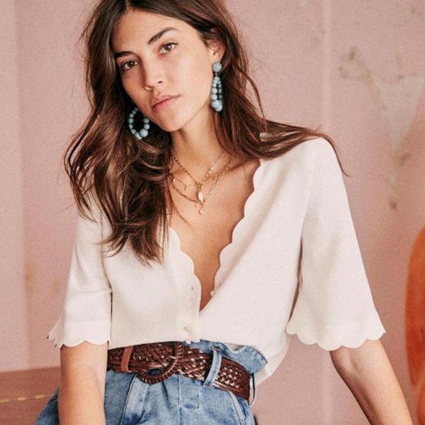 women's blouses & shirts retro antika white blouse woman summer short sleeve v neck buttons up ruffles elegant vintage chic tunic 2021
women's blouses & shirts retro antika white blouse woman summer short sleeve v neck buttons up ruffles elegant vintage chic tunic 2021
