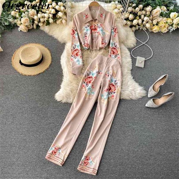 runway design retro pattern printed shirt pants two piece set women elegant office ladies casual print trousers set 210602, White
runway design retro pattern printed shirt pants two piece set women elegant office ladies casual print trousers set 210602, White