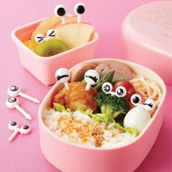 forks product 10 cute plastic fruit toothpicks cartoon eyes fork bento decoration tableware cake dessert snack