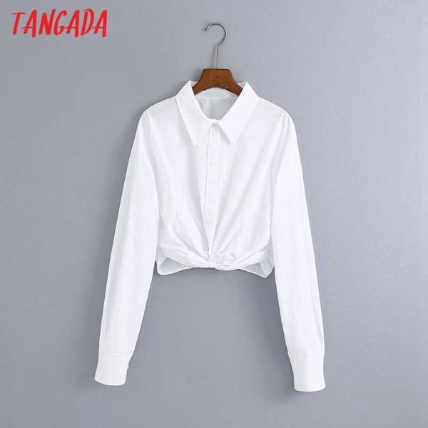 tangada women bow white crop shirts tunic long sleeve solid turn down collar short blouses 6z78 210609
tangada women bow white crop shirts tunic long sleeve solid turn down collar short blouses 6z78 210609