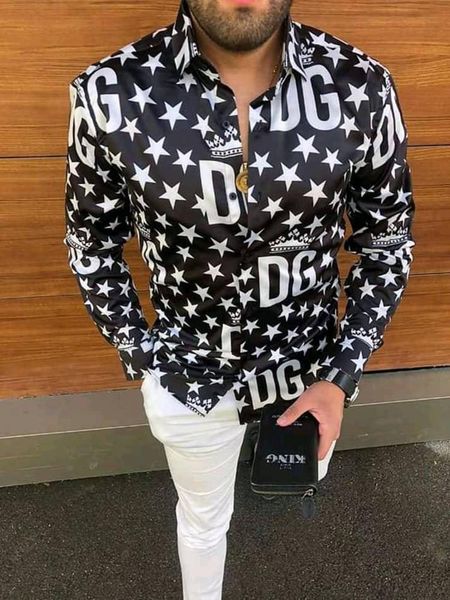men's casual shirts autumn fashion men black letter printing chemise long sleeve little stars homme social club prom camisa, White;black
men's casual shirts autumn fashion men black letter printing chemise long sleeve little stars homme social club prom camisa, White;black