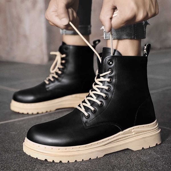 autumn and winter men's shoes high leather boots martin korean fashion increased tooling outdoor, Black
autumn and winter men's shoes high leather boots martin korean fashion increased tooling outdoor, Black