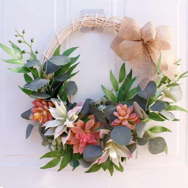 decorative flowers & wreaths artificial succulent twig wreath simulation decoration wall door fake garland round for front handmade design f
decorative flowers & wreaths artificial succulent twig wreath simulation decoration wall door fake garland round for front handmade design f