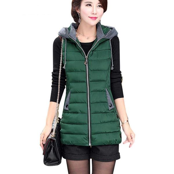 women's vests autumn winter vest women waistcoat sleeveless cotton jacket coat hooded warm long colete feminino plus size 5xl c4723, Black;white
women's vests autumn winter vest women waistcoat sleeveless cotton jacket coat hooded warm long colete feminino plus size 5xl c4723, Black;white