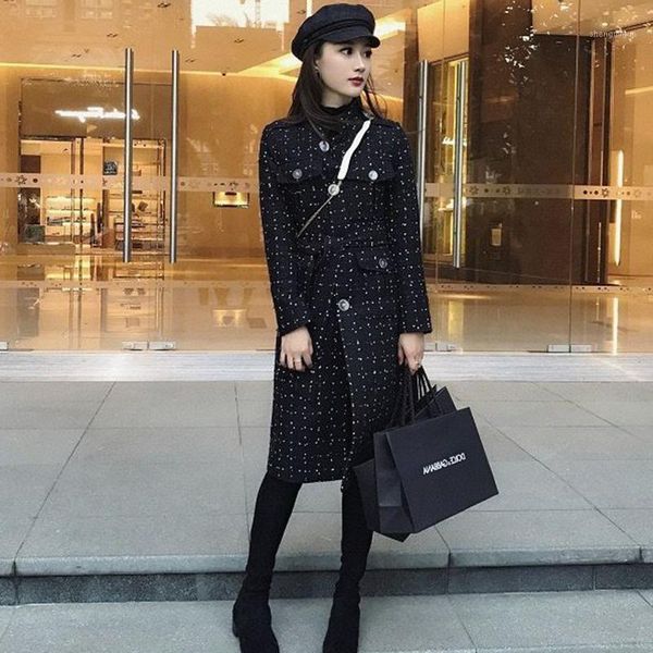 women's wool & blends 2021 autumn and winter woolen coat small fashion hepburn fragrance medium long, Black
women's wool & blends 2021 autumn and winter woolen coat small fashion hepburn fragrance medium long, Black