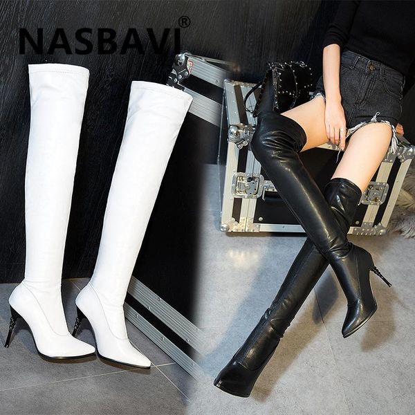 boots 2021 fashion winter over the knee women pu leather high heel shoes pointed toe woman long size 34-43, Black
boots 2021 fashion winter over the knee women pu leather high heel shoes pointed toe woman long size 34-43, Black