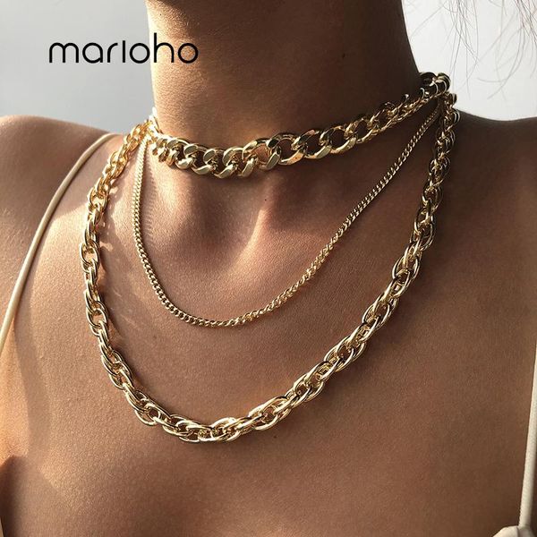 marioho metal multi layer thick chain choker punk necklace for women men fashion birthday party jewelry female chocker gifts pendant necklac, Silver
marioho metal multi layer thick chain choker punk necklace for women men fashion birthday party jewelry female chocker gifts pendant necklac, Silver