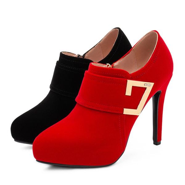 dress shoes women's high heels flock platform heeled pumps women night club thin heel plus big size, Black
dress shoes women's high heels flock platform heeled pumps women night club thin heel plus big size, Black