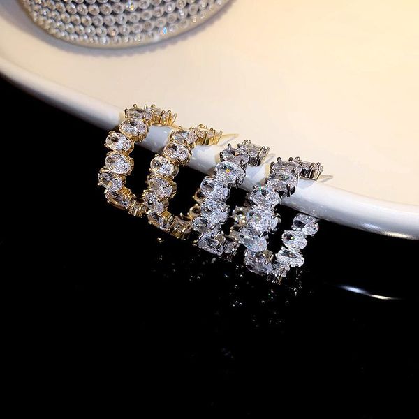 hoop & huggie fyuan classic zircon crystal earrings silver color geometric for women statement jewelry, Golden;silver
hoop & huggie fyuan classic zircon crystal earrings silver color geometric for women statement jewelry, Golden;silver