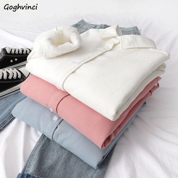 women's blouses & shirts women solid pink single breasted plus velvet korean style students office lady warm soft leisure loose simple, White
women's blouses & shirts women solid pink single breasted plus velvet korean style students office lady warm soft leisure loose simple, White