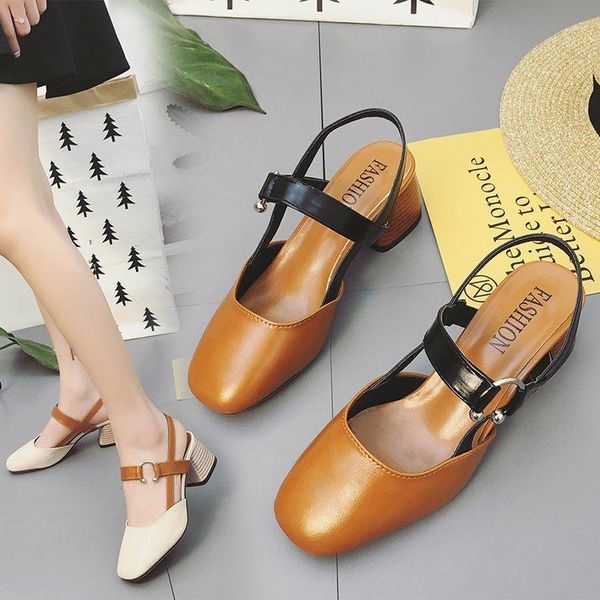 women's buckle head 2021 thick with high heel spring and summer casual shoes sandals slippers dress, Black
women's buckle head 2021 thick with high heel spring and summer casual shoes sandals slippers dress, Black