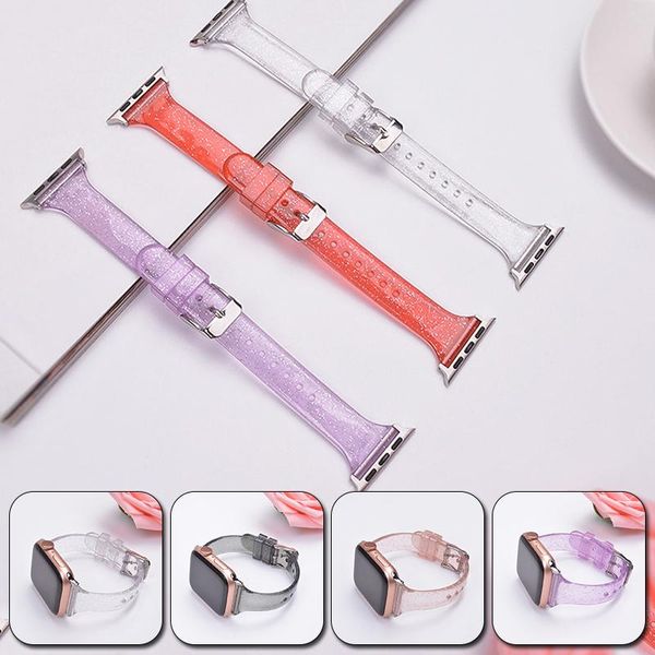 watch bands glitter silicone watchband for 42mm 44mm 38mm 40mm transparent bracelet band strap with buckle, Black;brown
watch bands glitter silicone watchband for 42mm 44mm 38mm 40mm transparent bracelet band strap with buckle, Black;brown