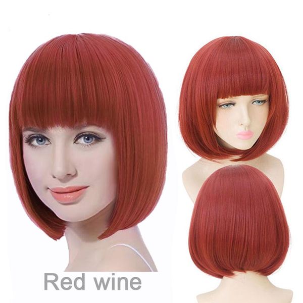 straight short bob wig for women natural synthetic hair cosplay wigs bangs party stage show supplies, Black
straight short bob wig for women natural synthetic hair cosplay wigs bangs party stage show supplies, Black