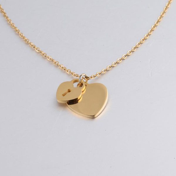 trend peach heart love necklace for women stainless steel lock key couple pendant charm jewelry christmas gift necklaces, Silver
trend peach heart love necklace for women stainless steel lock key couple pendant charm jewelry christmas gift necklaces, Silver